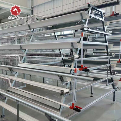 A-type Layer Chicken Cage with Automatic Feeding System and Long Lasting Corrosion Resistance for Space Utilization in Poultry Farms