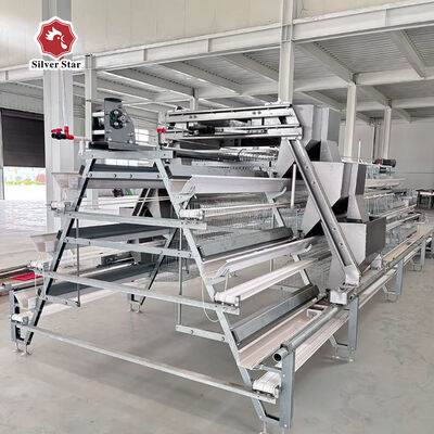A-type Layer Chicken Cage with Automatic Feeding System and Long Lasting Corrosion Resistance for Space Utilization in Poultry Farms